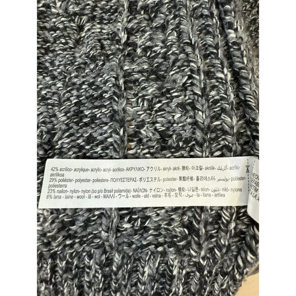 ZARA Size M Womens Shawl Collar Open Front Dolman Sleeve Cardigan Heather Black - Picture 11 of 12